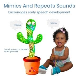 Dancing Talking Cactus Plush Toy Mimicking Singing Music Light Funny Gift
